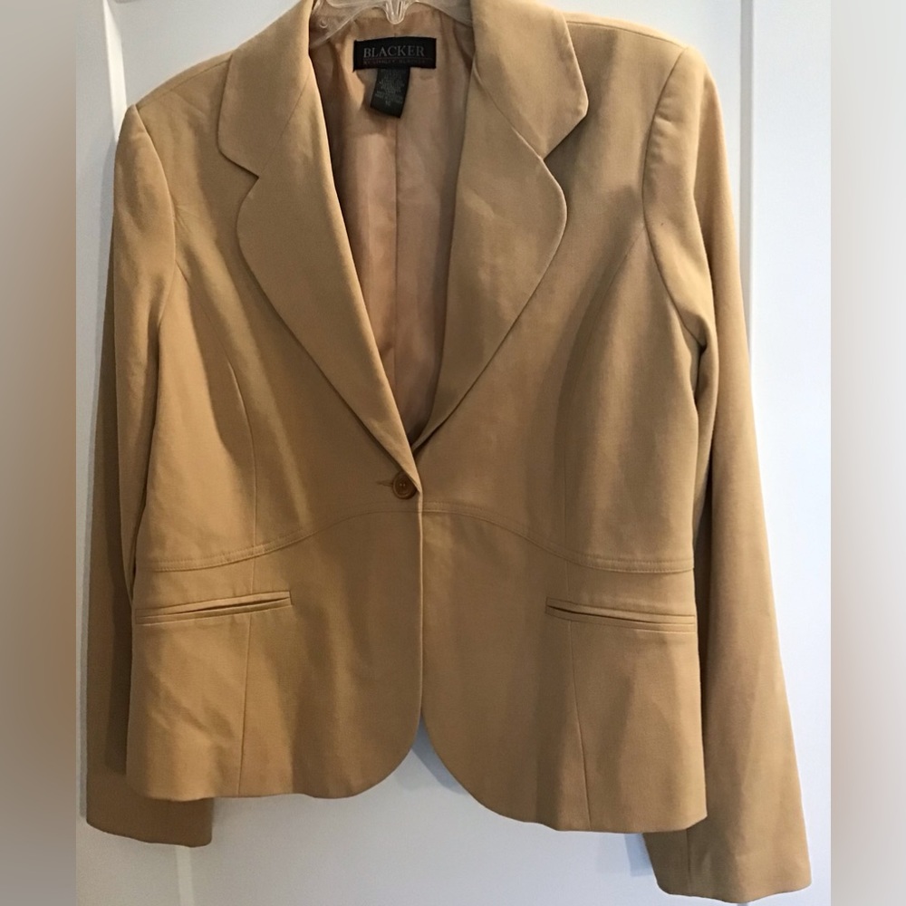 Blacker By Stanley Blacker Tan One Button Blazer … - image 6